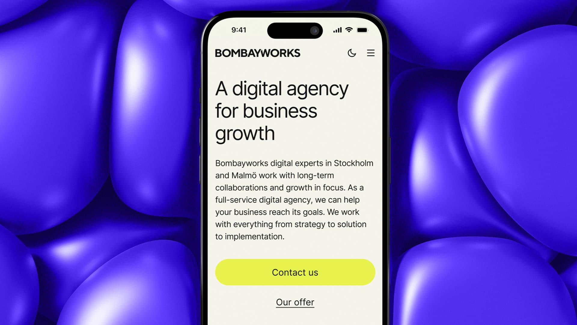 An image of a yellow placard saying "A digital agency for business growth"